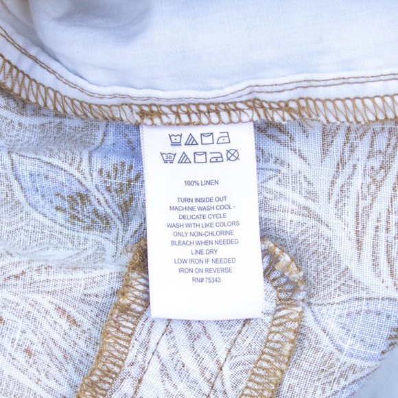 CYNTHIA ROWLEY Linen 2” Pull-on with Floral Leaf Pattern Women’s Shorts Size S - Picture 10 of 11